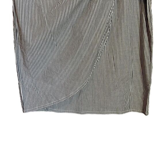 NWT! Chaps blue and white strip faux wrap skirt - Picture 7 of 10